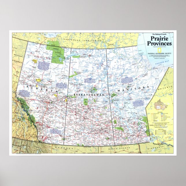 " Kanada: 1994 Prairie Provinces 1/2 karta ... Poster (Framsidan)