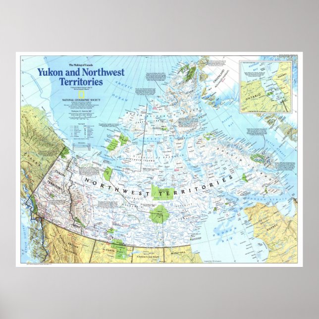 " Kanada: 1997 MOC Yukon och Northwest KARTA ... Poster (Framsidan)