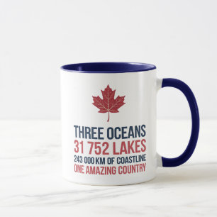 Kanada 3 Oceans 31752 Sjöar 243000 km kusten Mugg