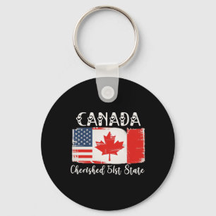Kanada 51st State Trump Kanada USA State Funny 1 Nyckelring