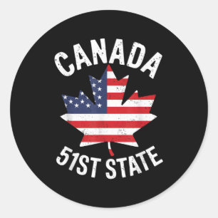 Kanada 51st State USA flagga Kanada 51st State Vin Runt Klistermärke