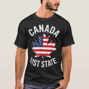Kanada 51st State USA flagga Kanada 51st State Vin T Shirt