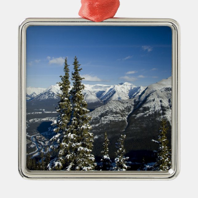 Kanada, Alberta, Banff. Vy över Bow Valley Julgransprydnad Metall (Framsidan)
