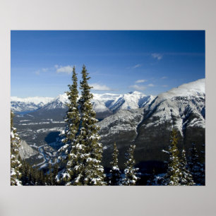 Kanada, Alberta, Banff. Vy över Bow Valley Poster