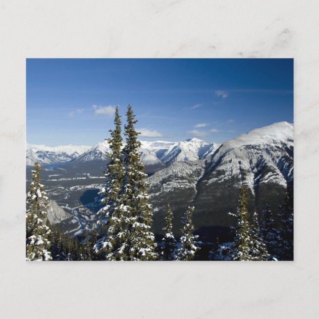 Kanada, Alberta, Banff. Vy över Bow Valley Vykort (Framsida)