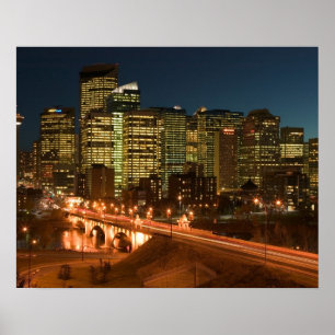 Kanada, Alberta, Calgary: Calgary i centrala stade Poster