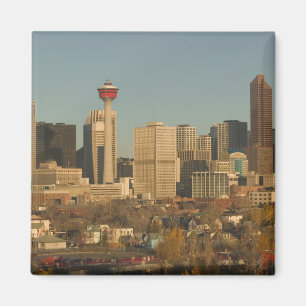 Kanada, Alberta, Calgary: City Skyline från 2 Magnet
