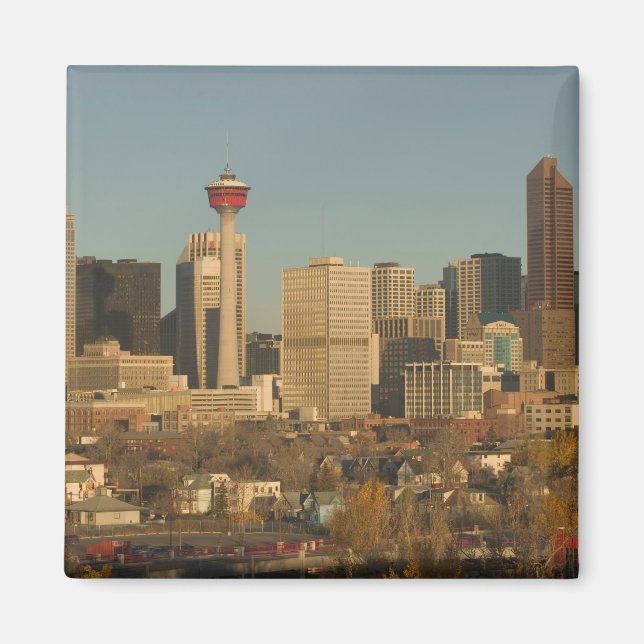 Kanada, Alberta, Calgary: City Skyline från 2 Magnet (Framsidan)