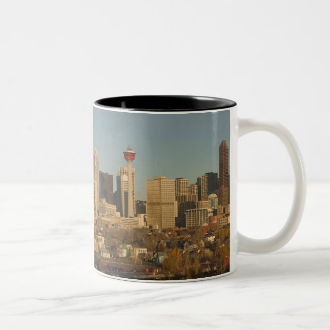 Kanada, Alberta, Calgary: Stadssiluett från 2 Två-Tonad Mugg (Höger)