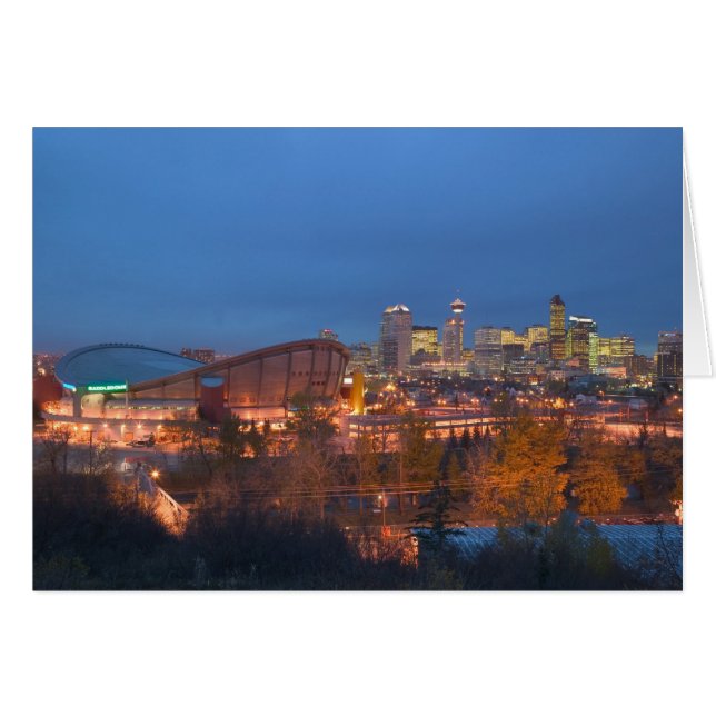 Kanada, Alberta, Calgary: Stadssiluett från 4 Hälsningskort (Framsidan Horizontal)