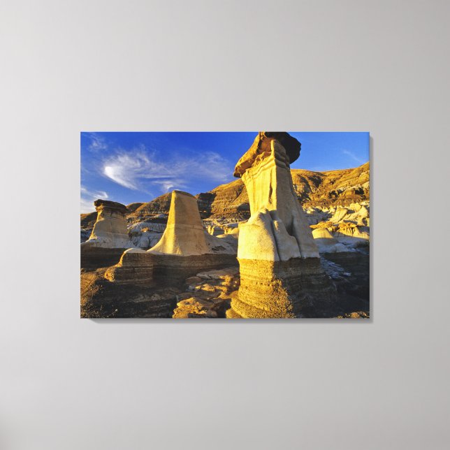 Kanada, Alberta, Drumheller. Hoodoos. Canvastryck (Framsida)