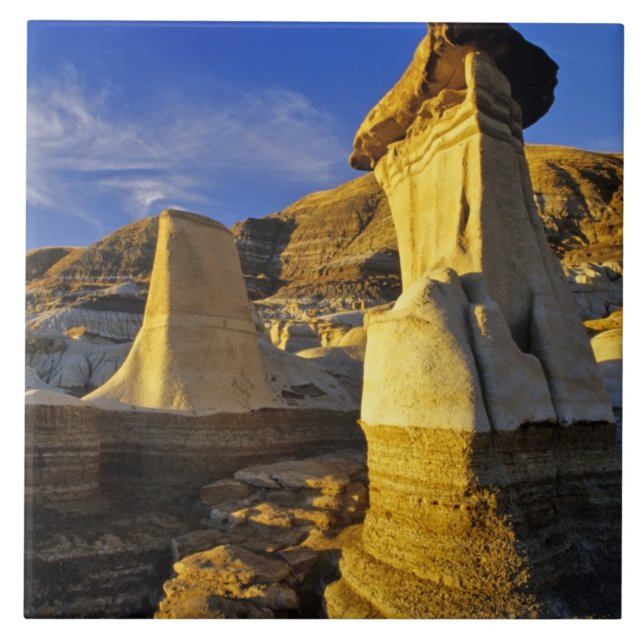 Kanada, Alberta, Drumheller. Hoodoos. Kakelplatta (Framsidan)
