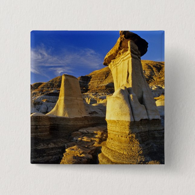 Kanada, Alberta, Drumheller. Hoodoos. Knapp (Framsida)