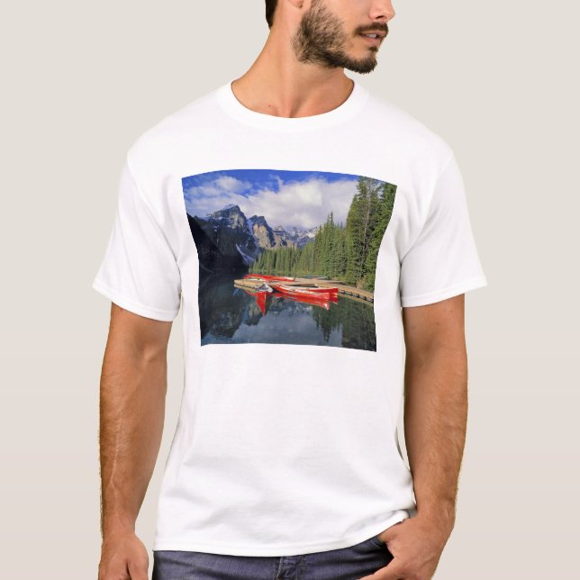 Kanada, Alberta, Moraine Sjö. Glassy T-shirt (Framsida)