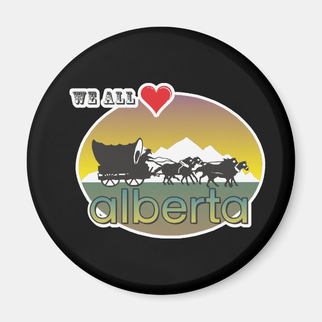 Kanada Alberta Rocky mountains Kärlek Alberta Magnet (Framsidan)