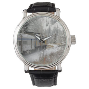 Kanada, Alberta. VIA Rail Snö Tåg mellan Armbandsur