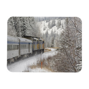 Kanada, Alberta. VIA Rail Snö Tåg mellan Magnet