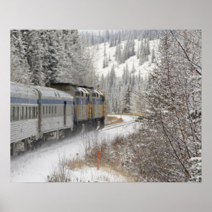 Kanada, Alberta. VIA Rail Snö Tåg mellan Poster