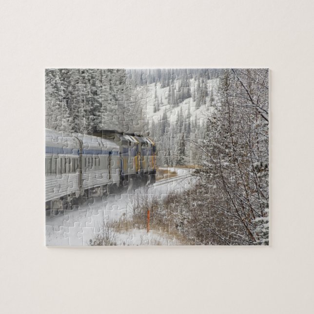 Kanada, Alberta. VIA Rail Snow Train mellan Pussel (Horisontell)