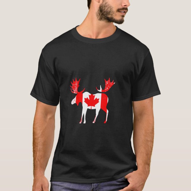 Kanada Älg Siluett T Shirt (Framsida)