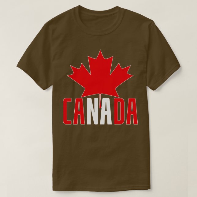 Kanada Älskare Canadian Maple Löv Kanada T Shirt (Design framsida)