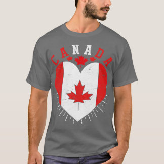 Kanada Älskare Maple Löv Canadian Flagga Heart Kan T Shirt