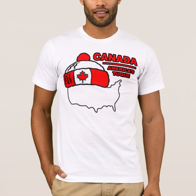 Kanada - Amerika Tuque T-tröja Tee Shirt (Framsida)