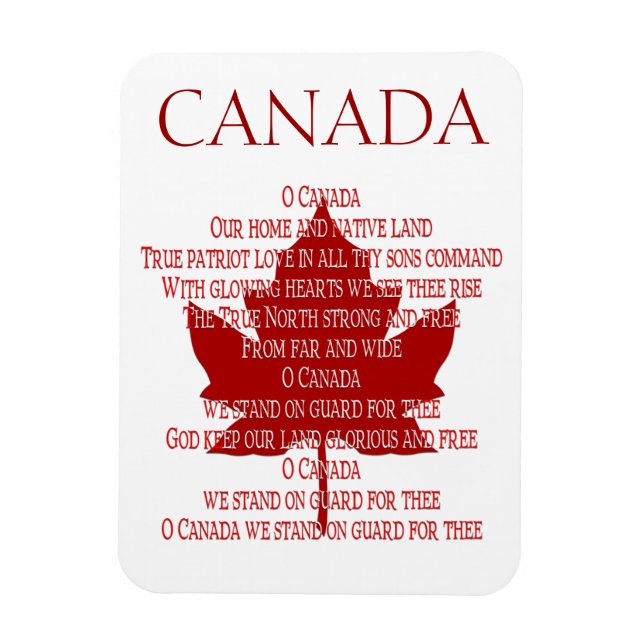 Kanada Anthem Fridge Magnet Anpassningsbar Kanada  (Vertikal)