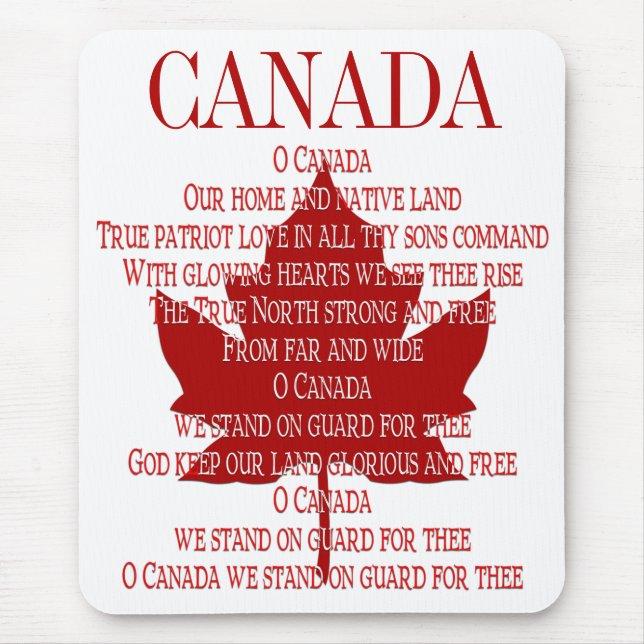 Kanada Anthem Mousepad Kanada Maple Löv Mousepad Musmatta (Framsidan)