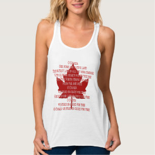 Kanada Anthem Women's Tanktop Canada Souvenir Top Linne Med Racerback