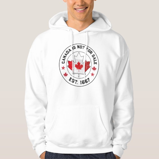 Kanada är inte för Sale Est 1867 Canadian Flagga Hoodie (Framsida)