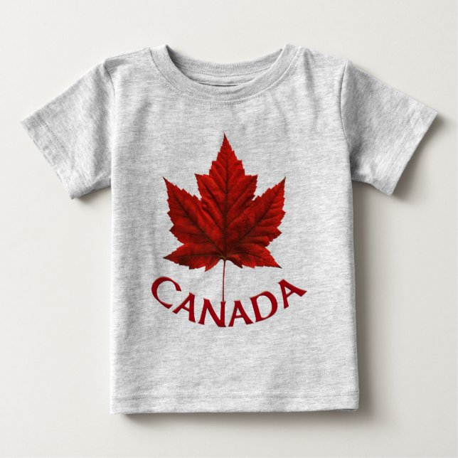 Kanada Baby T-Shirt Red Maple Löv Baby Shirt (Framsida)