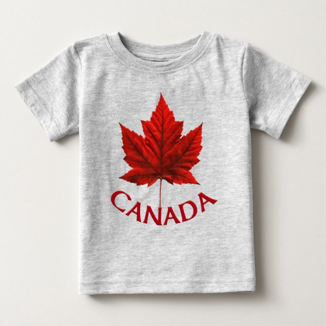 Kanada Baby T-Shirt Red Maple Löv Baby Shirt (Framsida)