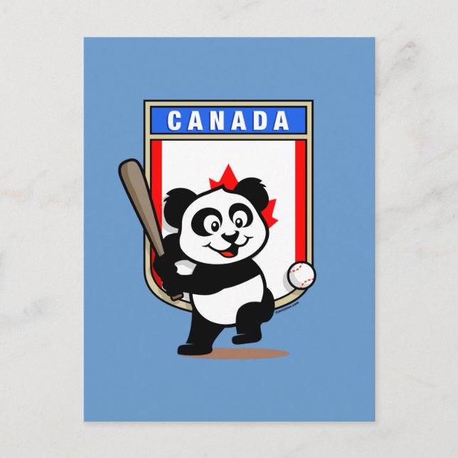 Kanada Baseball Panda Vykort (Framsida)