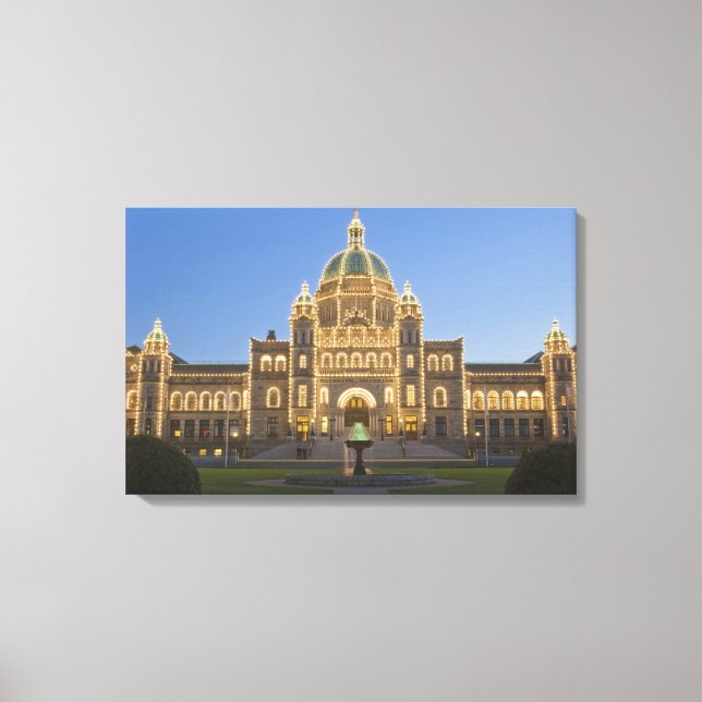 Kanada, BC, Victoria, BC Legislature Building vid Canvastryck (Framsida)