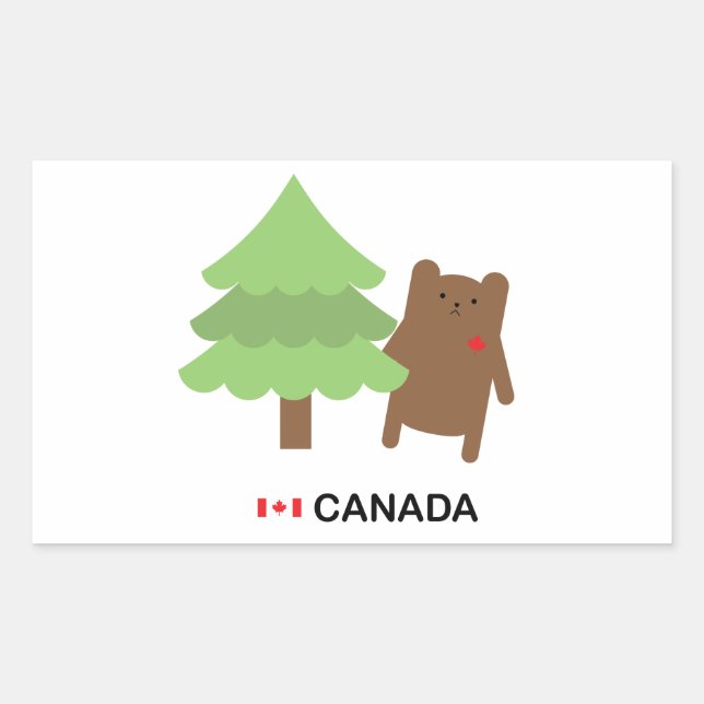 Kanada Bear Rektangulärt Klistermärke (Framsida)