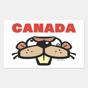 Kanada Beaver Sticker Rektangulärt Klistermärke