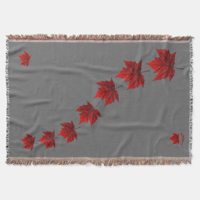Kanada Blanket Canada Maple Löv Souvenir Throw Filt (Framsidan)