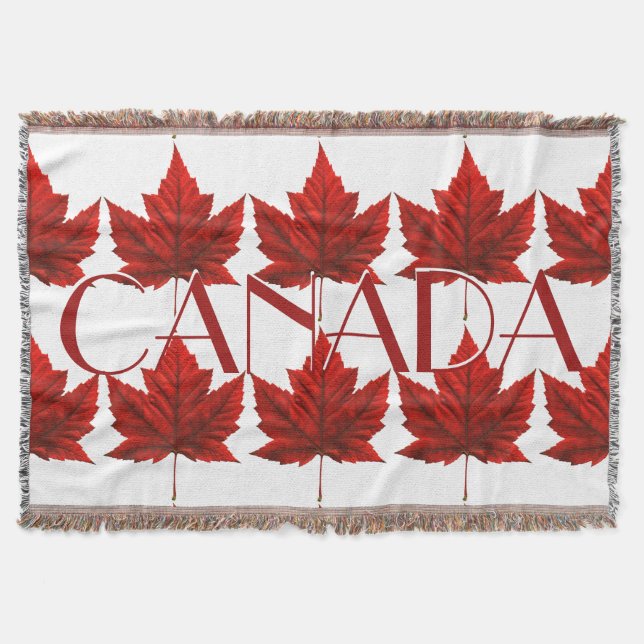 Kanada Blanket Canada Maple Löv Souvenir Throw Mysfilt (Framsidan)