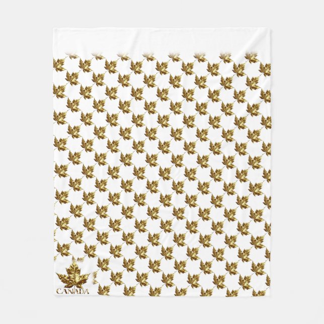 Kanada Blanket Guld Kanada Maple Löv Blanket Fleecefilt (Framsidan)