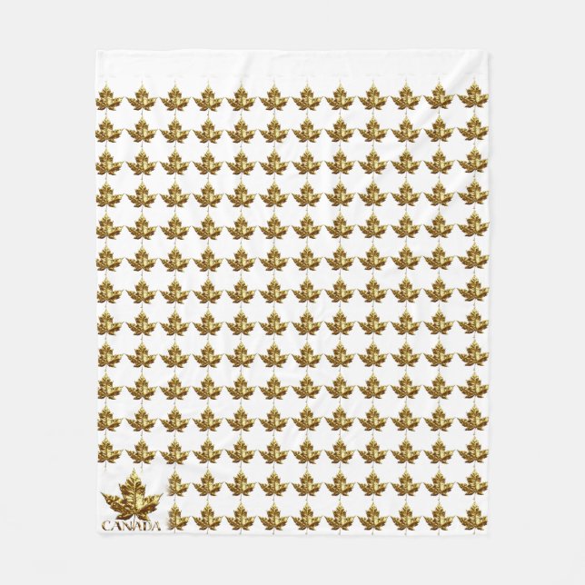 Kanada Blanket Guld Kanada Maple Löv Blanket Fleecefilt (Framsidan)