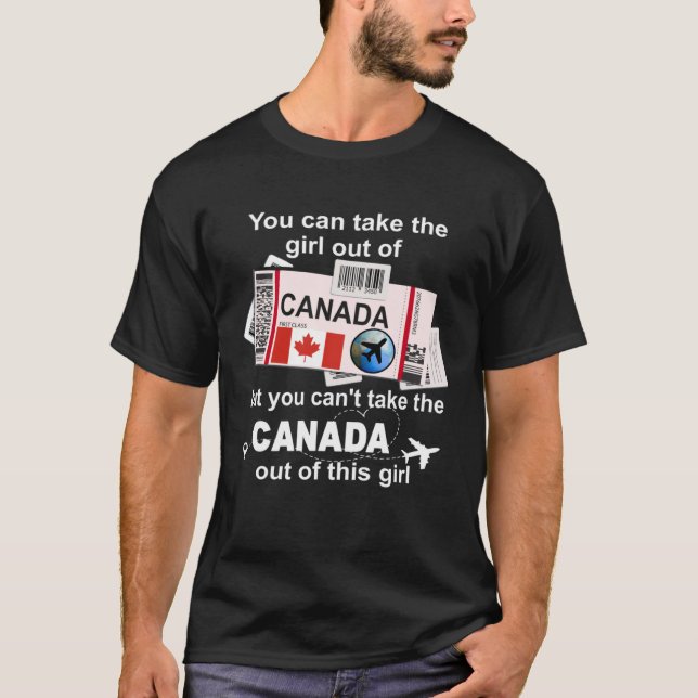 Kanada Boarding Pass Canada Girl Canada T Shirt (Framsida)