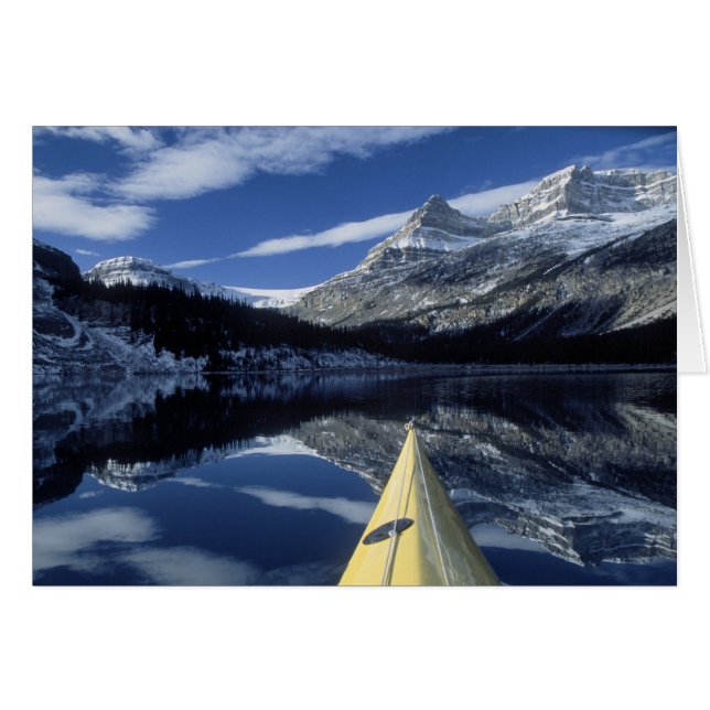 Kanada, British Columbia, Banff. Kajak för Hälsningskort (Framsidan Horizontal)