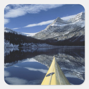 Kanada, British Columbia, Banff. Kayak för på Fyrkantigt Klistermärke