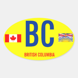 Kanada, British Columbia* Euro-style Oval stcker Ovalt Klistermärke