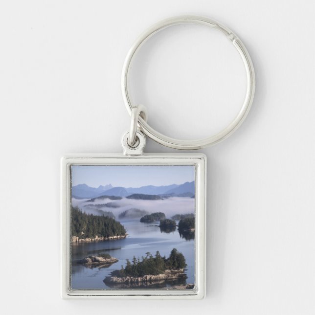 Kanada, British Columbia, Johnstone Straight Fyrkantig Silverfärgad Nyckelring (Framsidan)