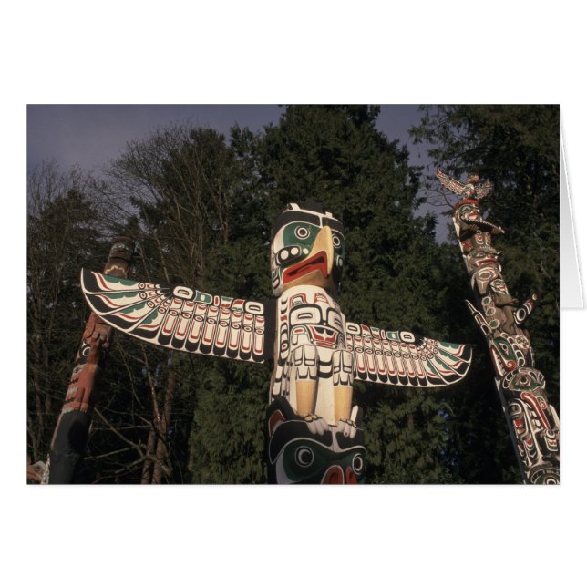 Kanada, British Columbia, Vancouver.  Infödd Hälsningskort (Framsidan Horizontal)