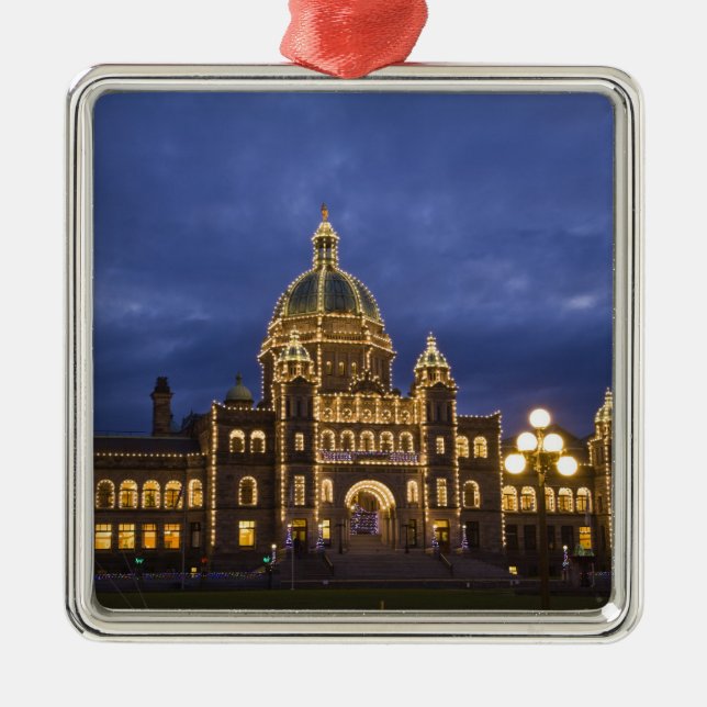 KANADA, British Columbia, Victoria. Kväll Julgransprydnad Metall (Framsidan)