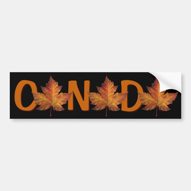 Kanada Bumper Sticker Autumn Guld Maple Löv Bildekal (Framsidan)