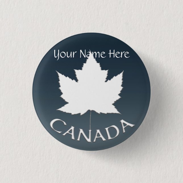 Kanada Buttons Anpassningsbar Canada Maple Löv But Knapp (Framsida)
